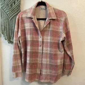 Sarah Bentley Pink Plaid Button-Up Shirt